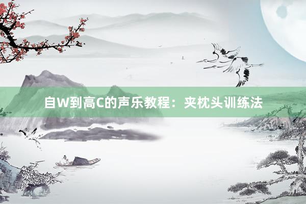 自W到高C的声乐教程：夹枕头训练法